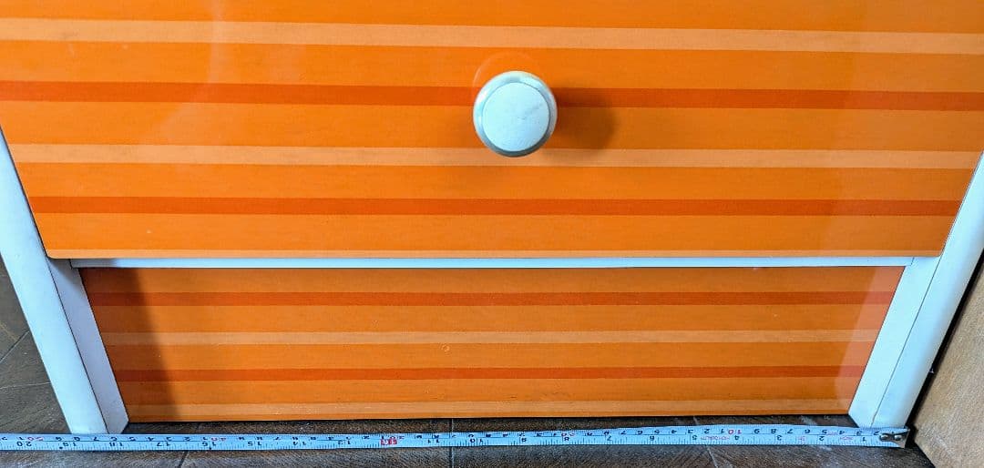 昭和レトロ 本棚 引き出し4段 レトロポップ 食器棚 飾り棚 シェルフ オレンジ