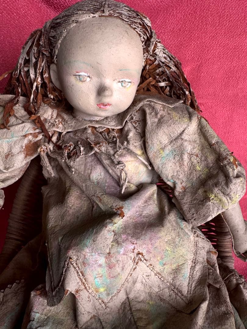 MAKO DOLL マコドール 山下昌子 の羊革　アンテイーク人形　椅子付