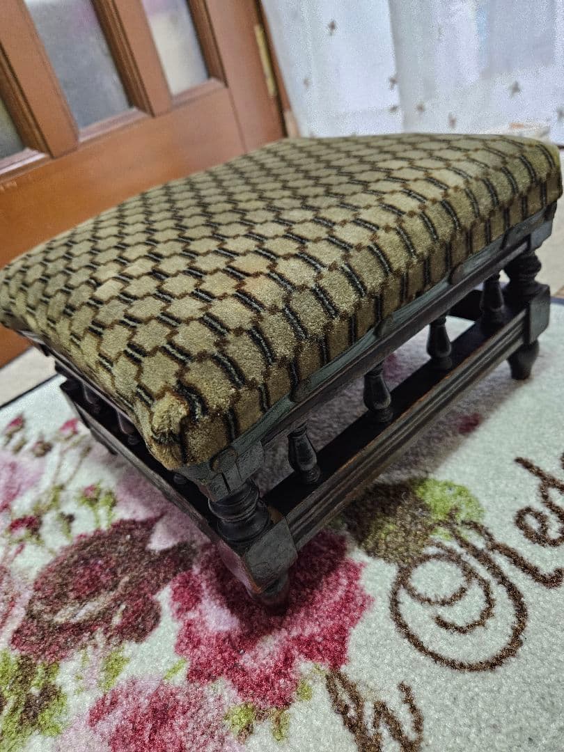 イギリス　ヴィンテージ　フットスツール　小