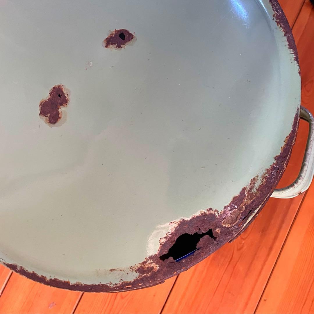 ２点セット　昭和レトロ　大きめ　大型　アンティークホーロー缶　店舗什器