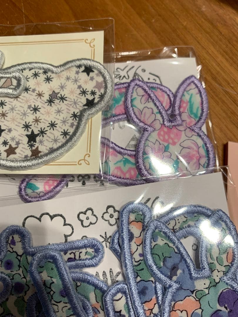 リバティ生地ネームタグワッペンハンドメイド