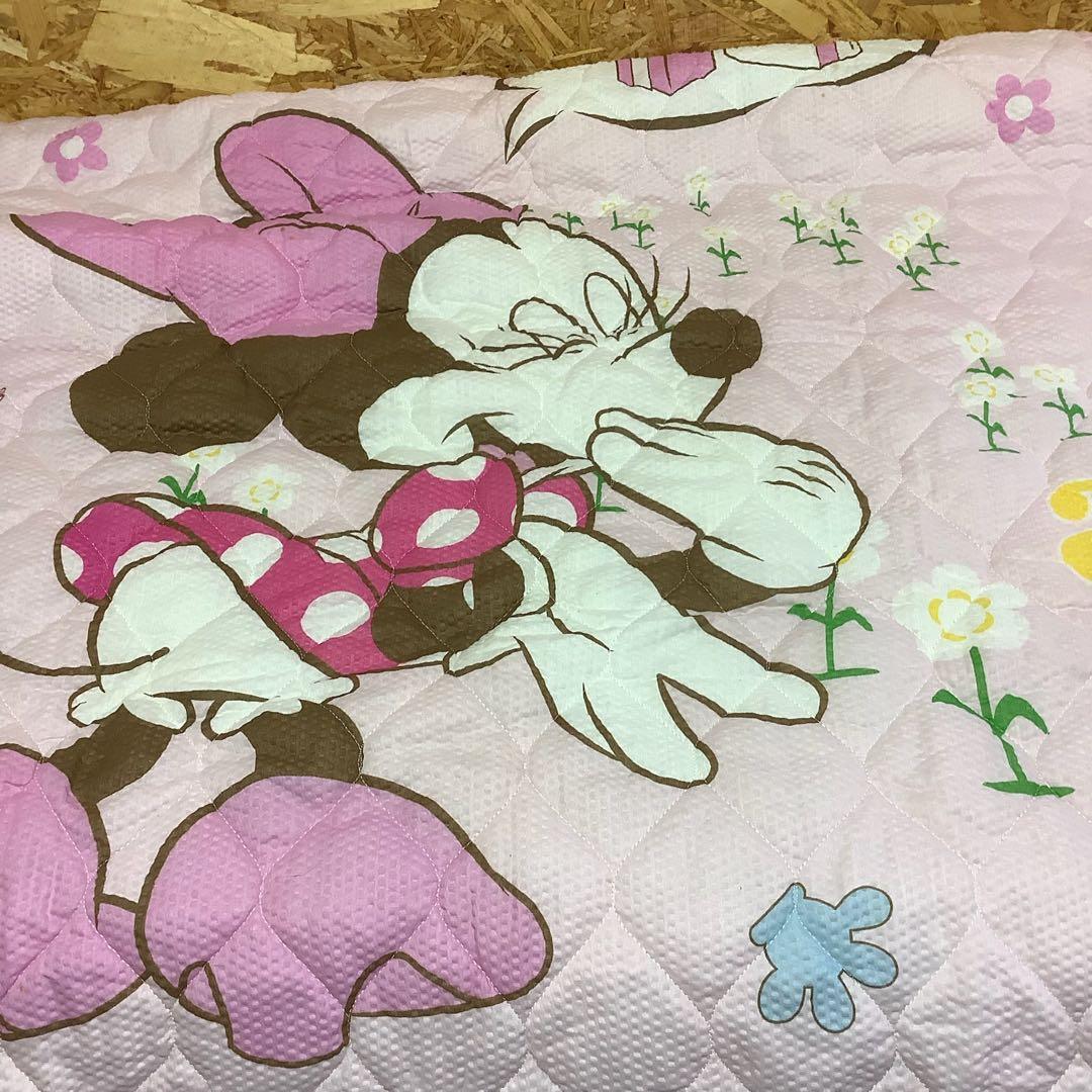 ディズニーミニー敷布団タグ付シミ有りピンク可愛い寝具子供用(R-74)