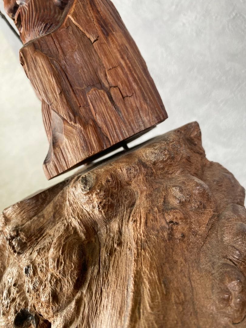 木像木彫り　福禄寿　寿老人　七福神　縁起物　置物　骨董