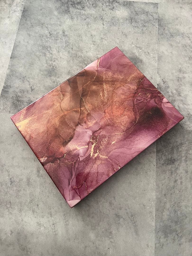 5.アルコールインクアート 原画 レジン加工 1点もの brown