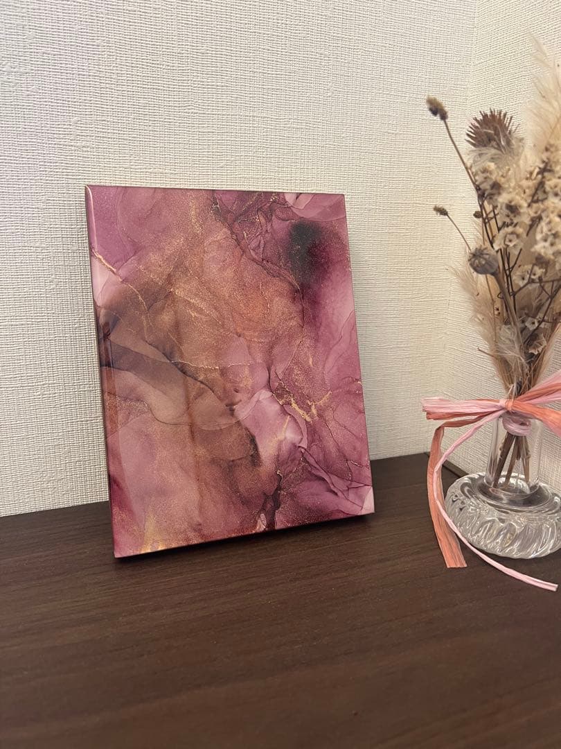 5.アルコールインクアート 原画 レジン加工 1点もの brown