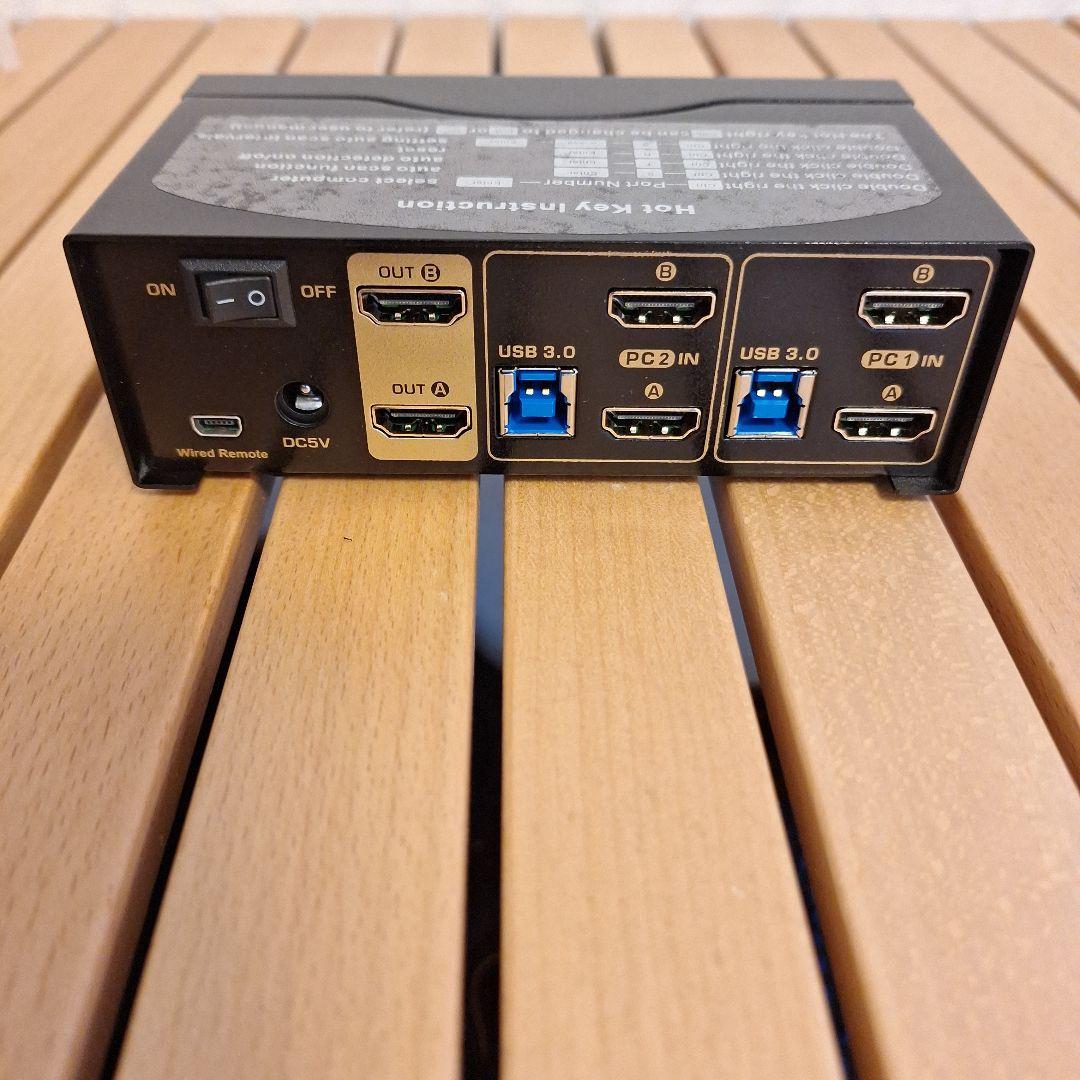 HDMI KVMスイッチ 2ポートデュアルモニター4K 60Hz