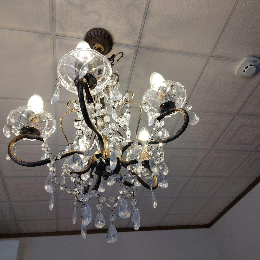 シャンデリア 5灯式LED電球付き