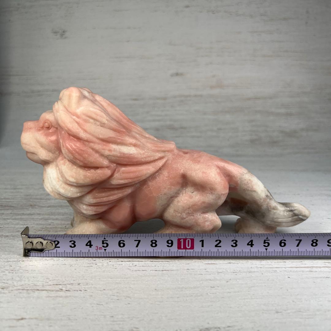 天然石　ライオン　ピンクオパール