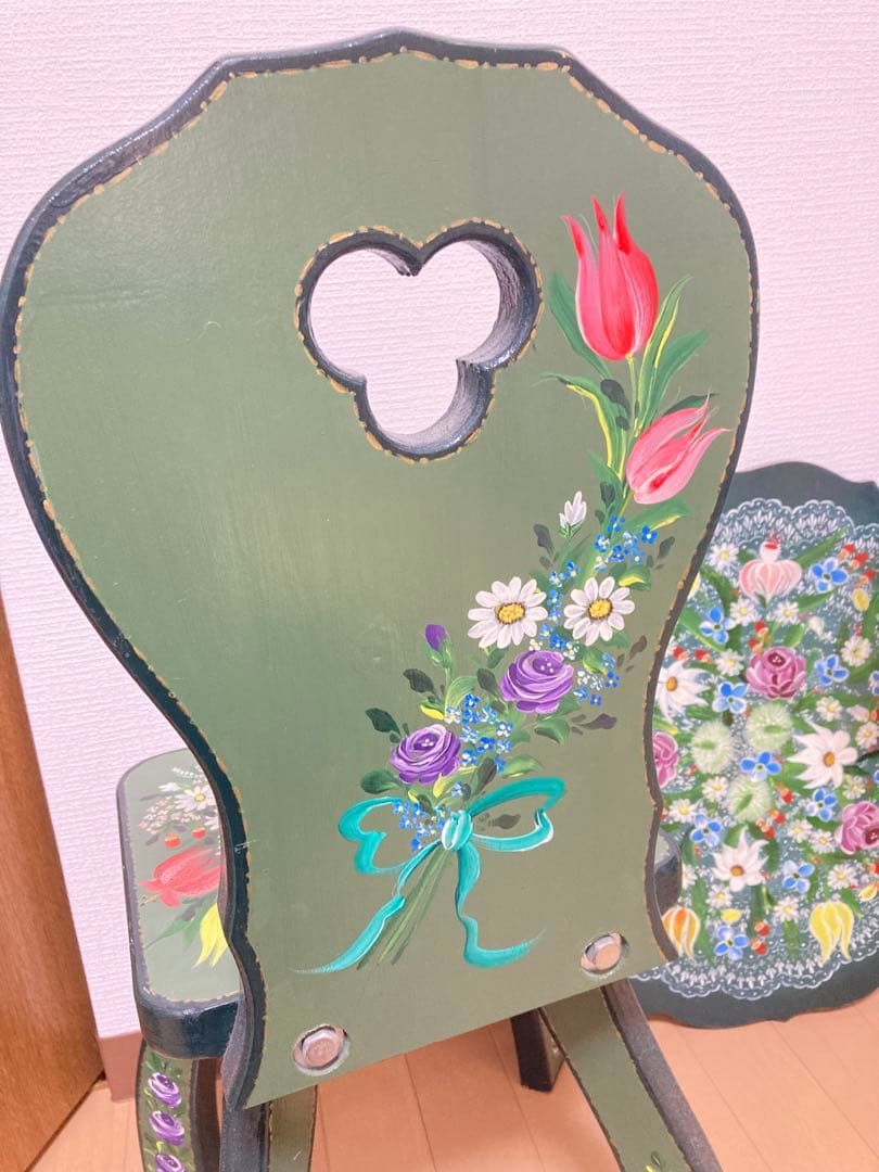 トールペイント 飾り台 壁掛け インテリア小物 靴 置物 5点セット