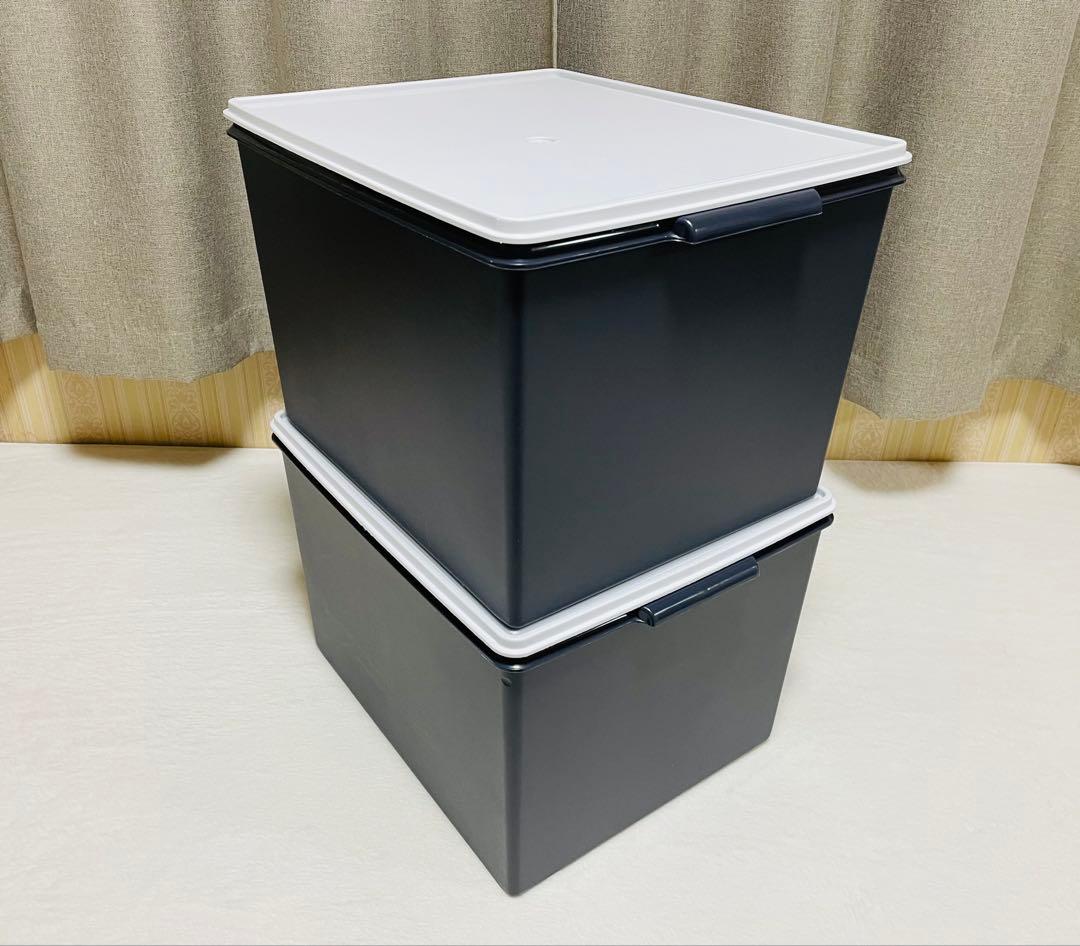 2個セット/ウルトラディープ/スーパーケース/タッパーウェア/白×紺/送料込/①