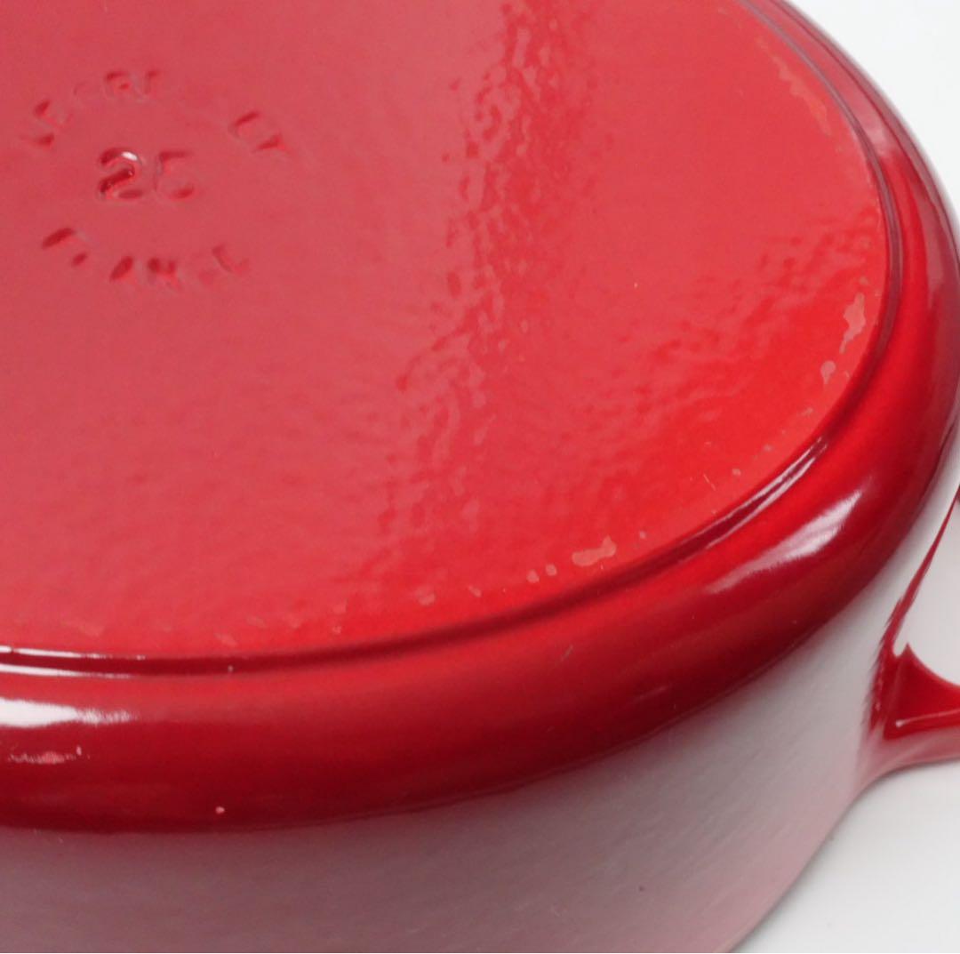 【美品】LE CREUSET　ココット オーバル チェリーレッド　25cm