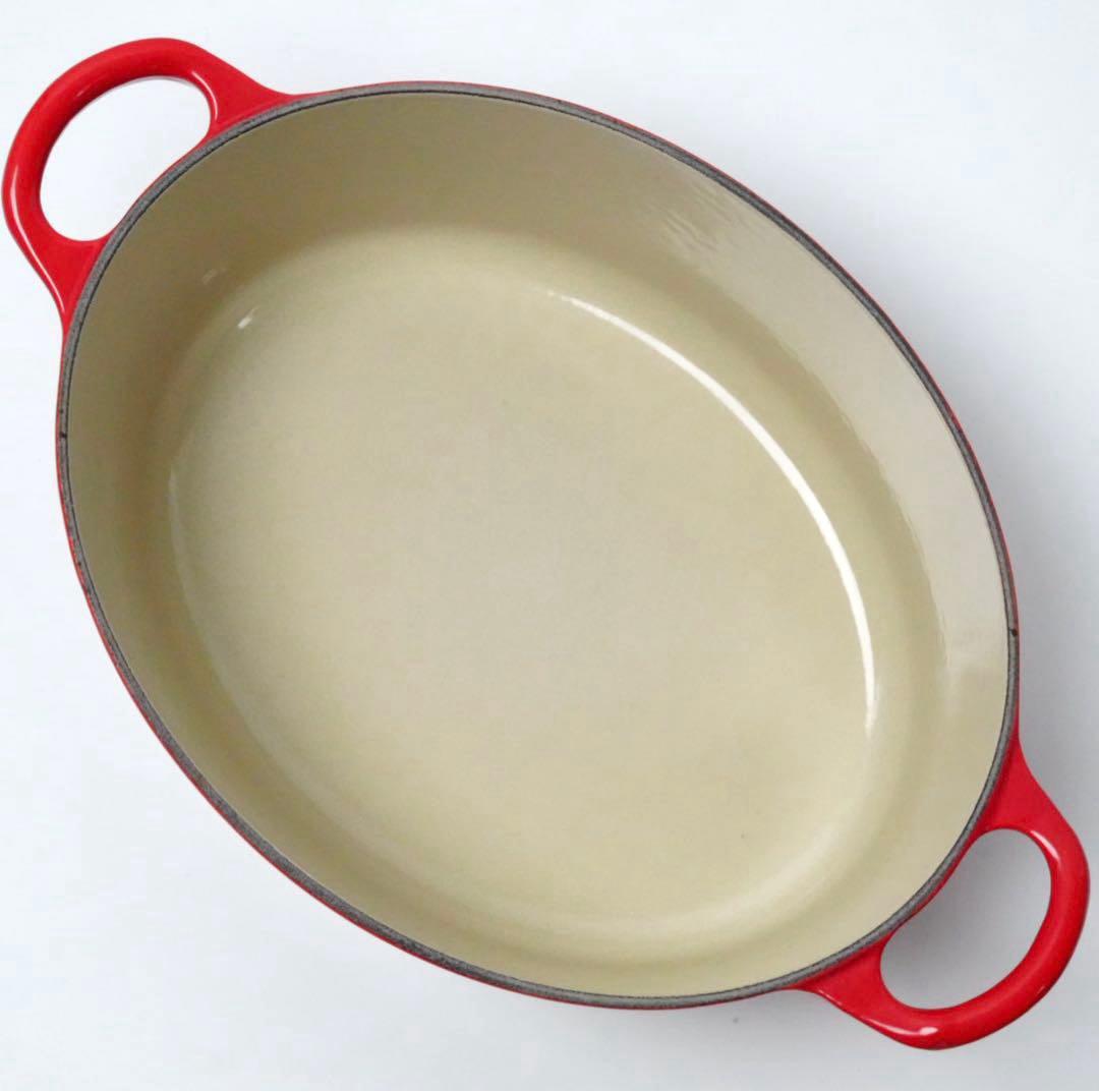 【美品】LE CREUSET　ココット オーバル チェリーレッド　25cm