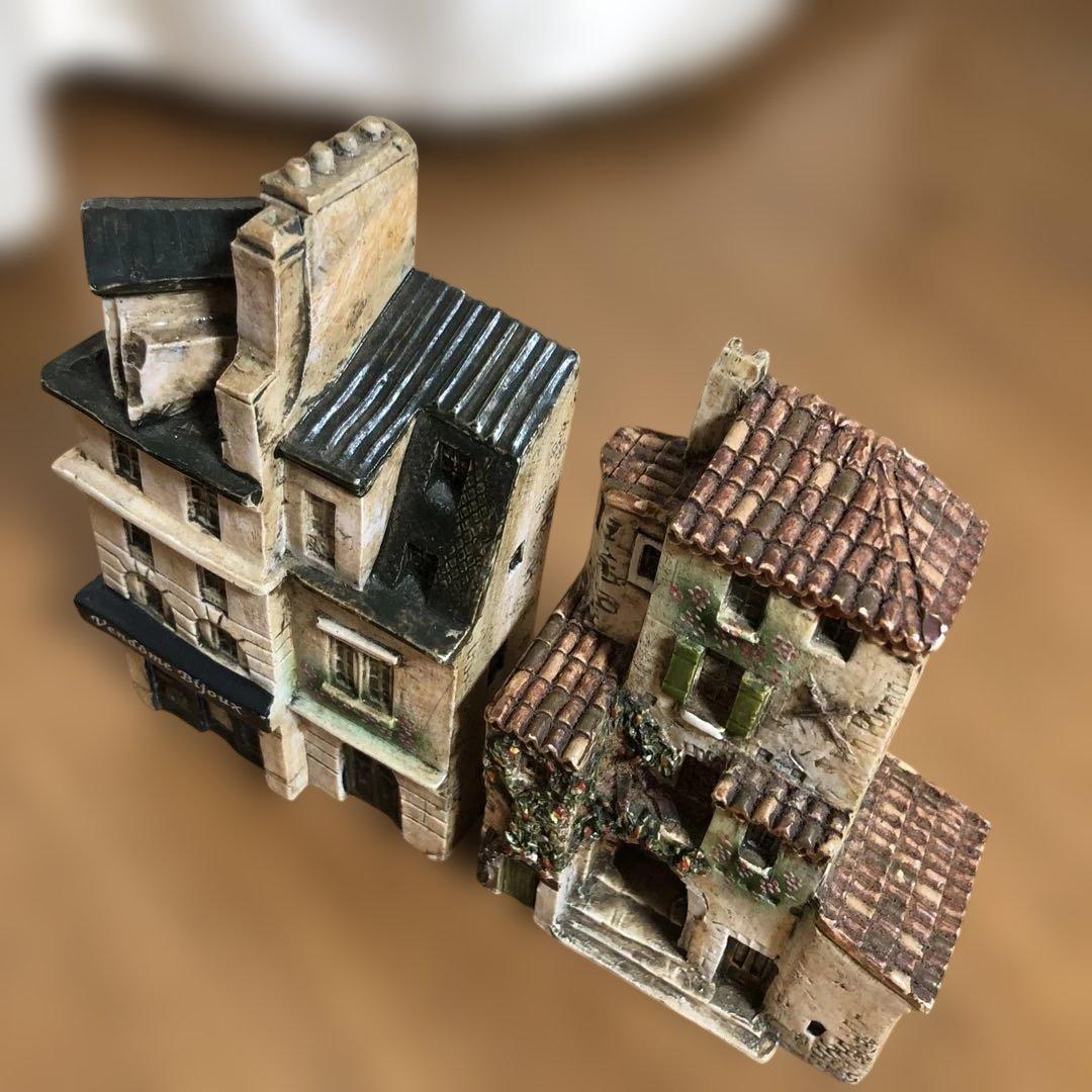 J Carlton ジェイ・カールトン ミニチュアハウス　陶器　置物　2個セット