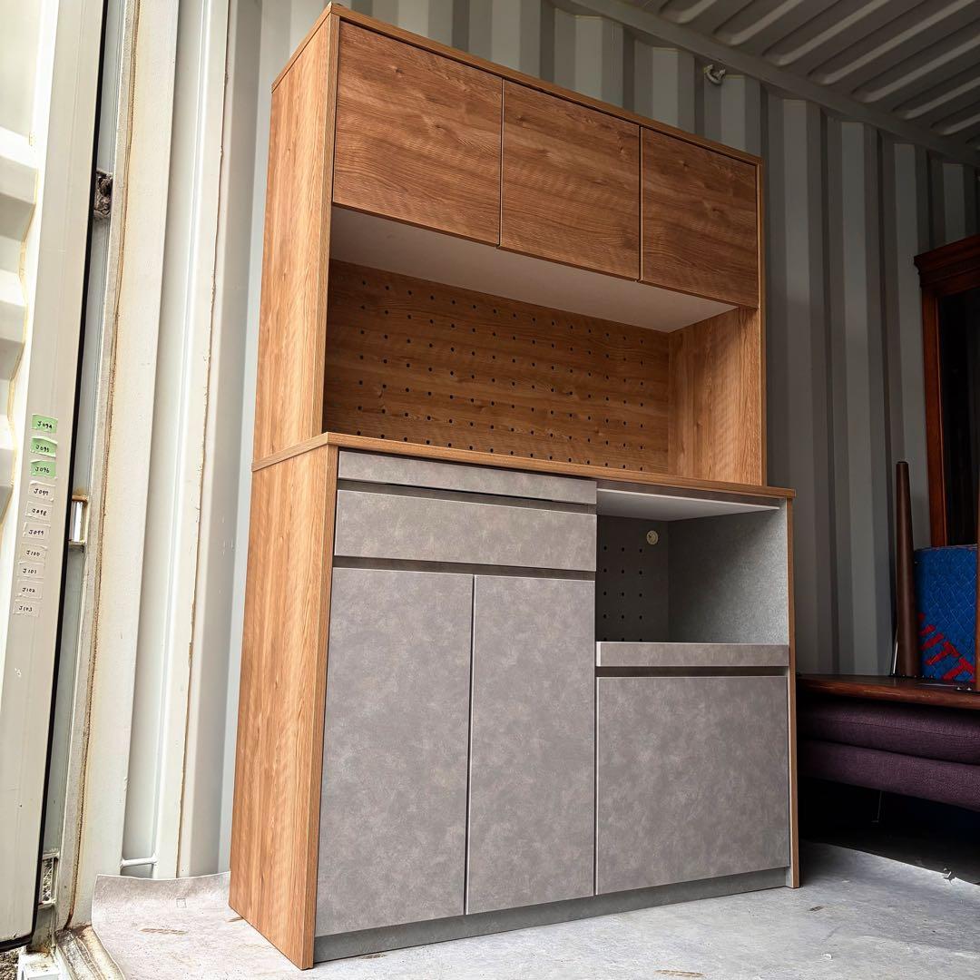 取付無料！定価10万円 コンクリート柄おしゃれインテリアキッチンボード 食器棚✨