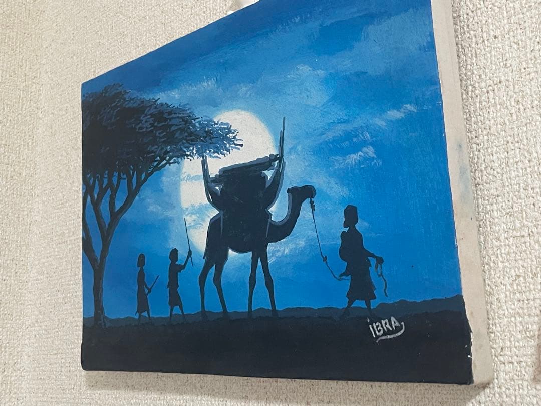 ジブチ共和国購入 一点物 アフリカ絵画 インテリアアート