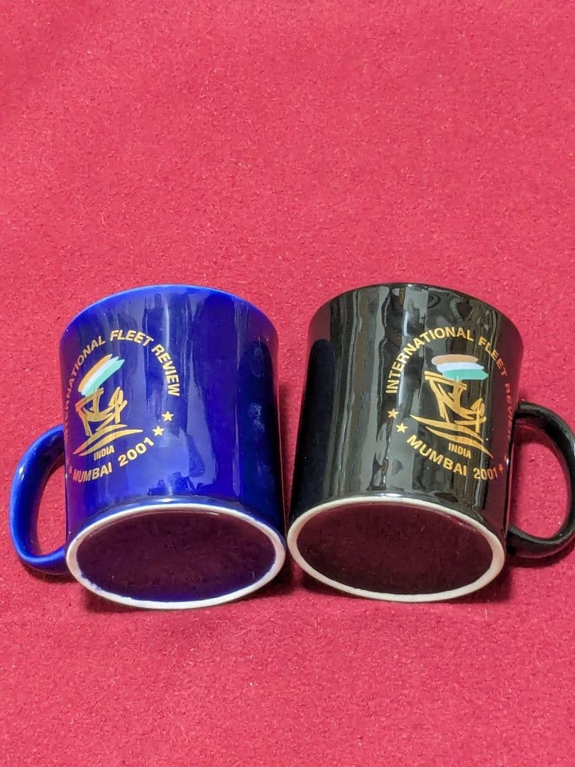 バーレイ・ダベンポート25cm大皿×4インド国際観艦式のマグカップ×2