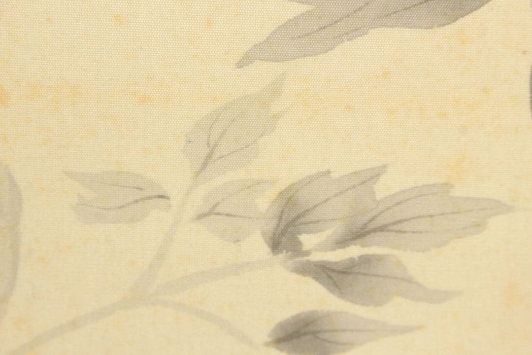 No5519 掛軸　在銘　戸田北遥　花鳥図　彩色絹本　共箱　古美術　送料無料