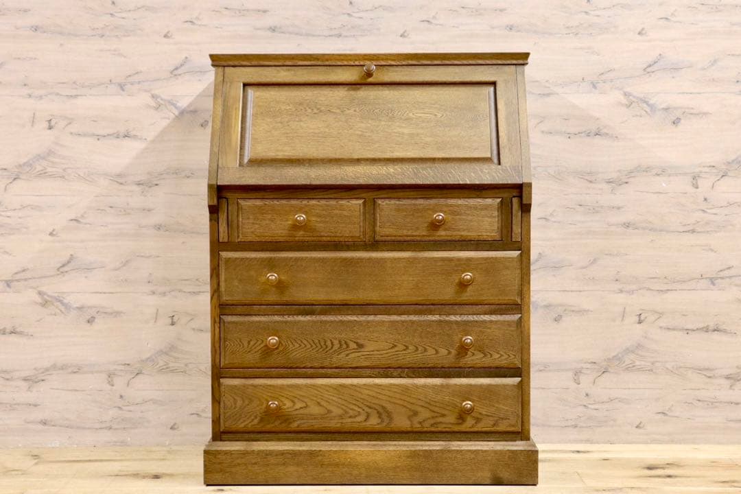 GMIK160○勇峰工芸 ライティングビューロー チェスト デスク 引き出し