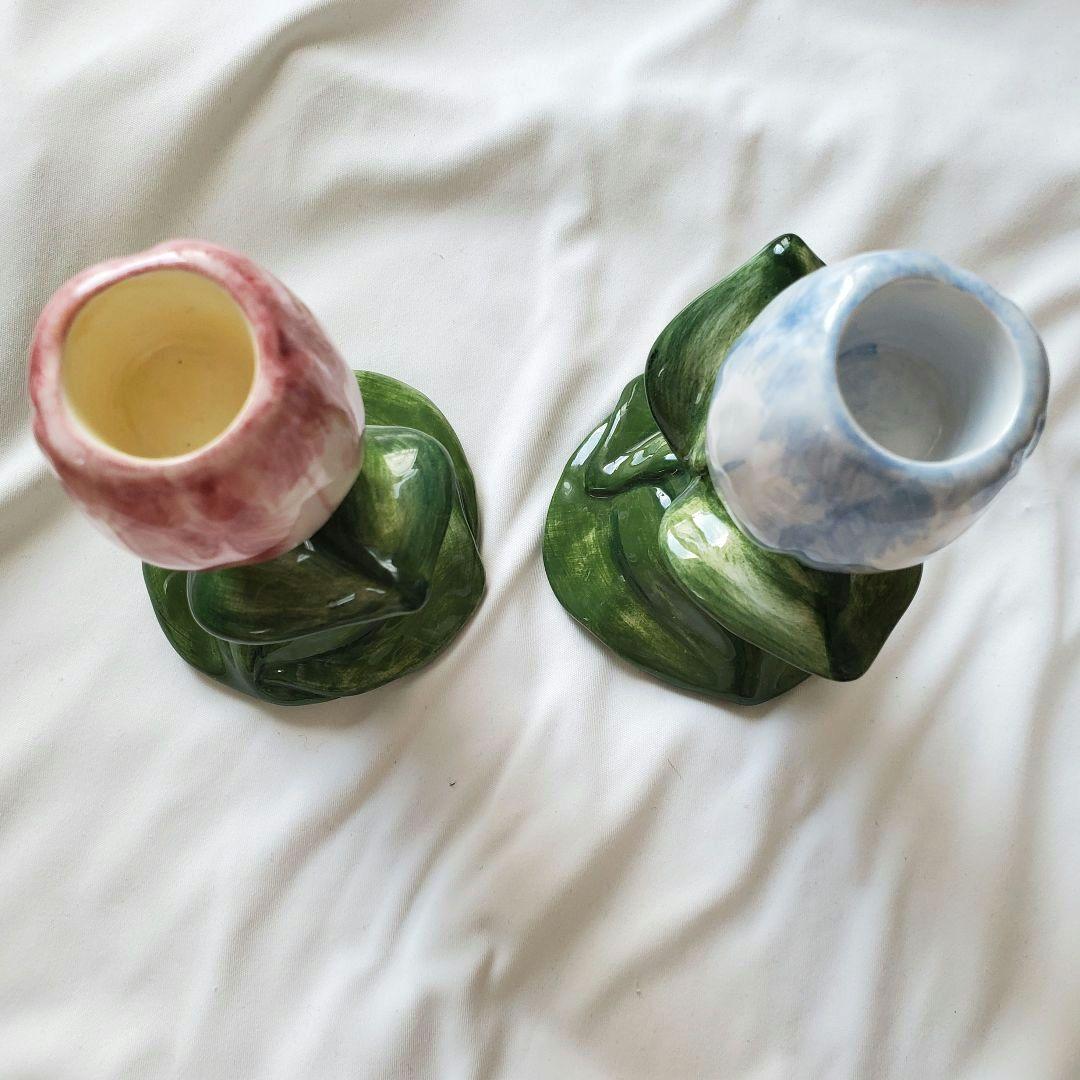 vintage * turip candle holder 2点セット