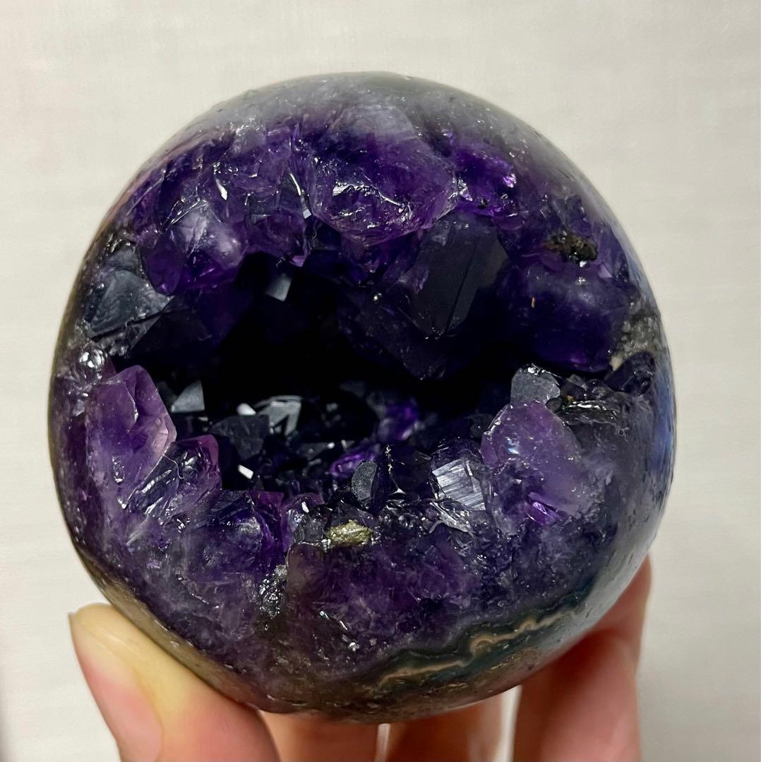 アメジスト 開口笑 家庭円満 クリスタルスフィア 丸玉 水晶 パワーストーン