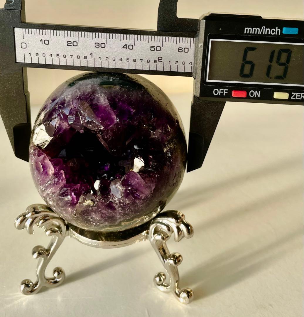 アメジスト 開口笑 家庭円満 クリスタルスフィア 丸玉 水晶 パワーストーン