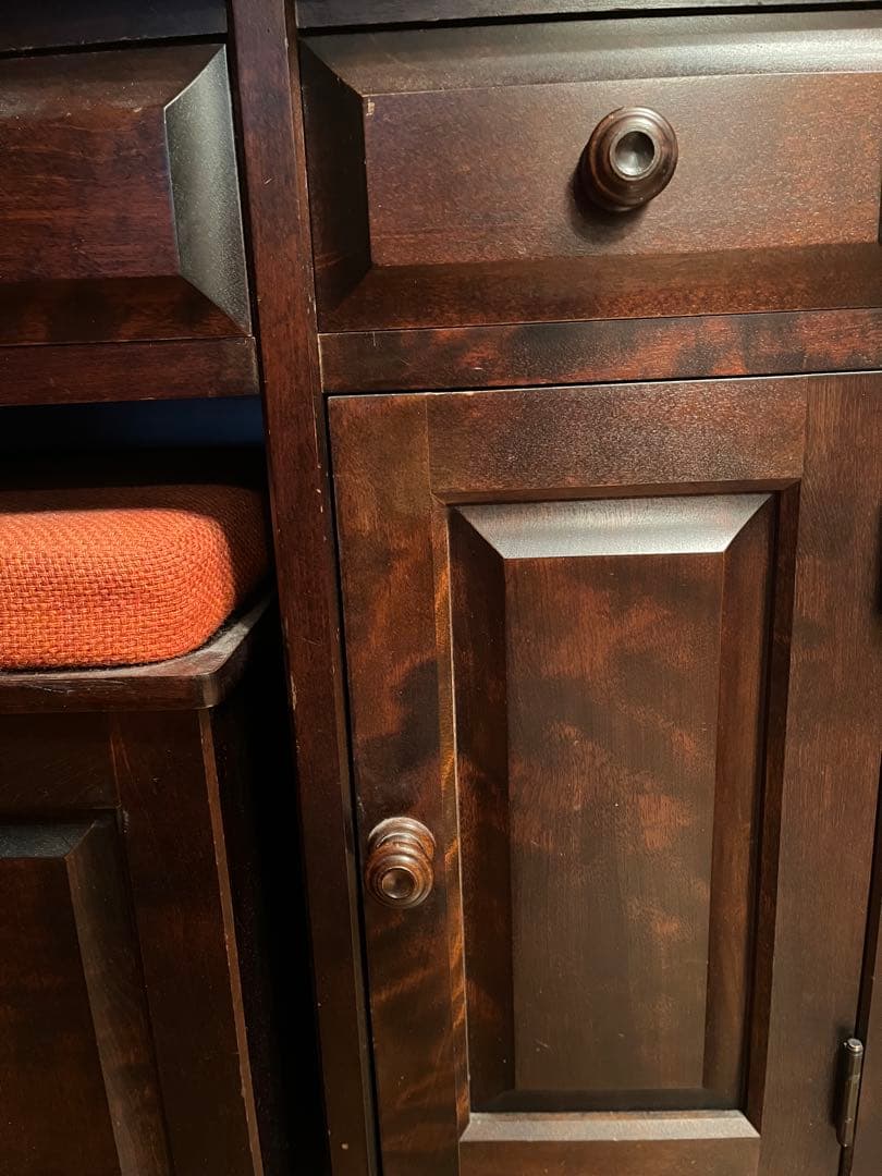 ①バラ売り不可　①②セット販売のみ　北海道民藝家具　民藝家具　ドレッサー　鏡台