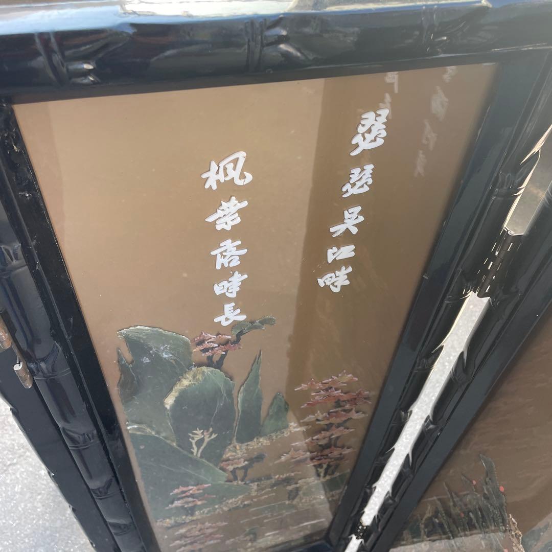 M*様 和風 風景画 木製 4連パーテーション