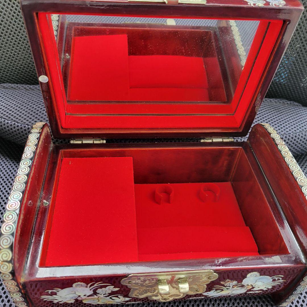 螺鈿細工オルゴール付き宝石箱 鍵付き ジュエリーケース
