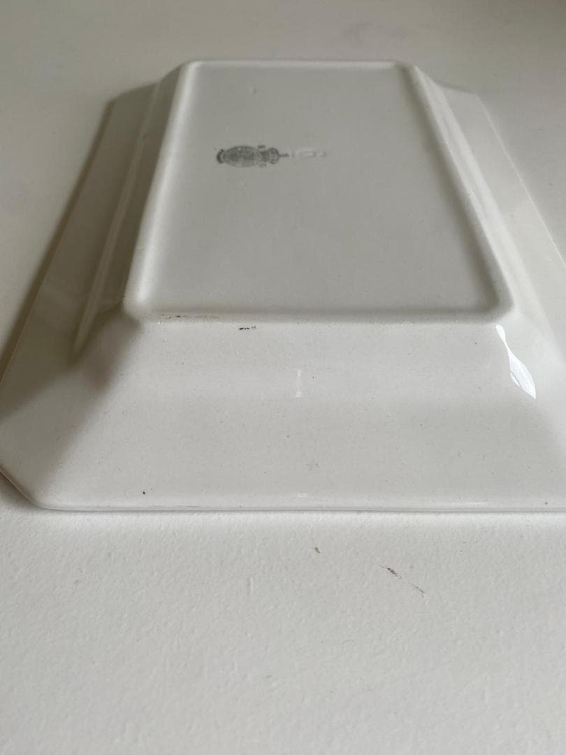 フランス アンティーク リュネビル 白釉 レクタングル スクエア 平皿