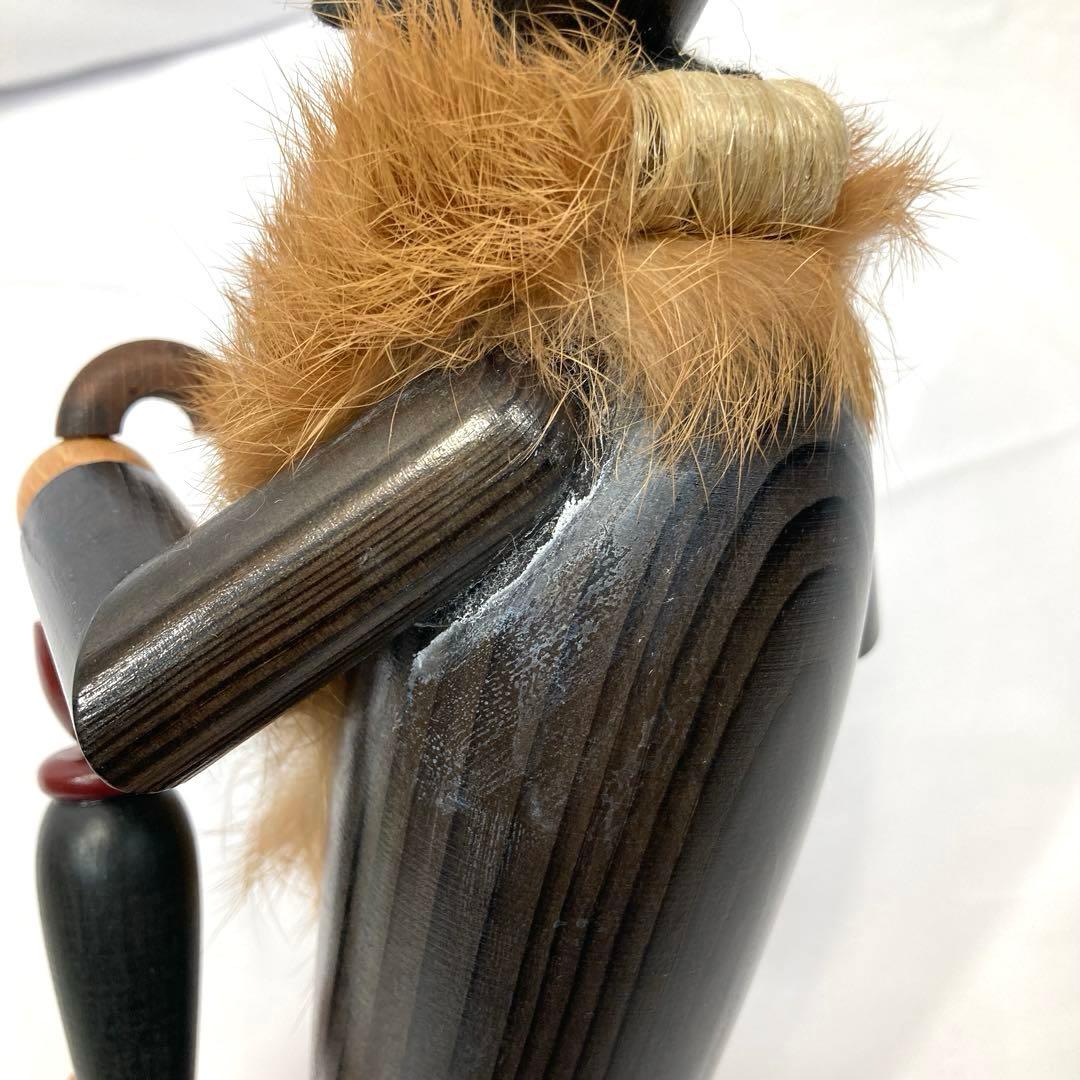 1757N9パ 未使用 ドイツ KWO 煙出し人形 木製 高さ約24.5cm