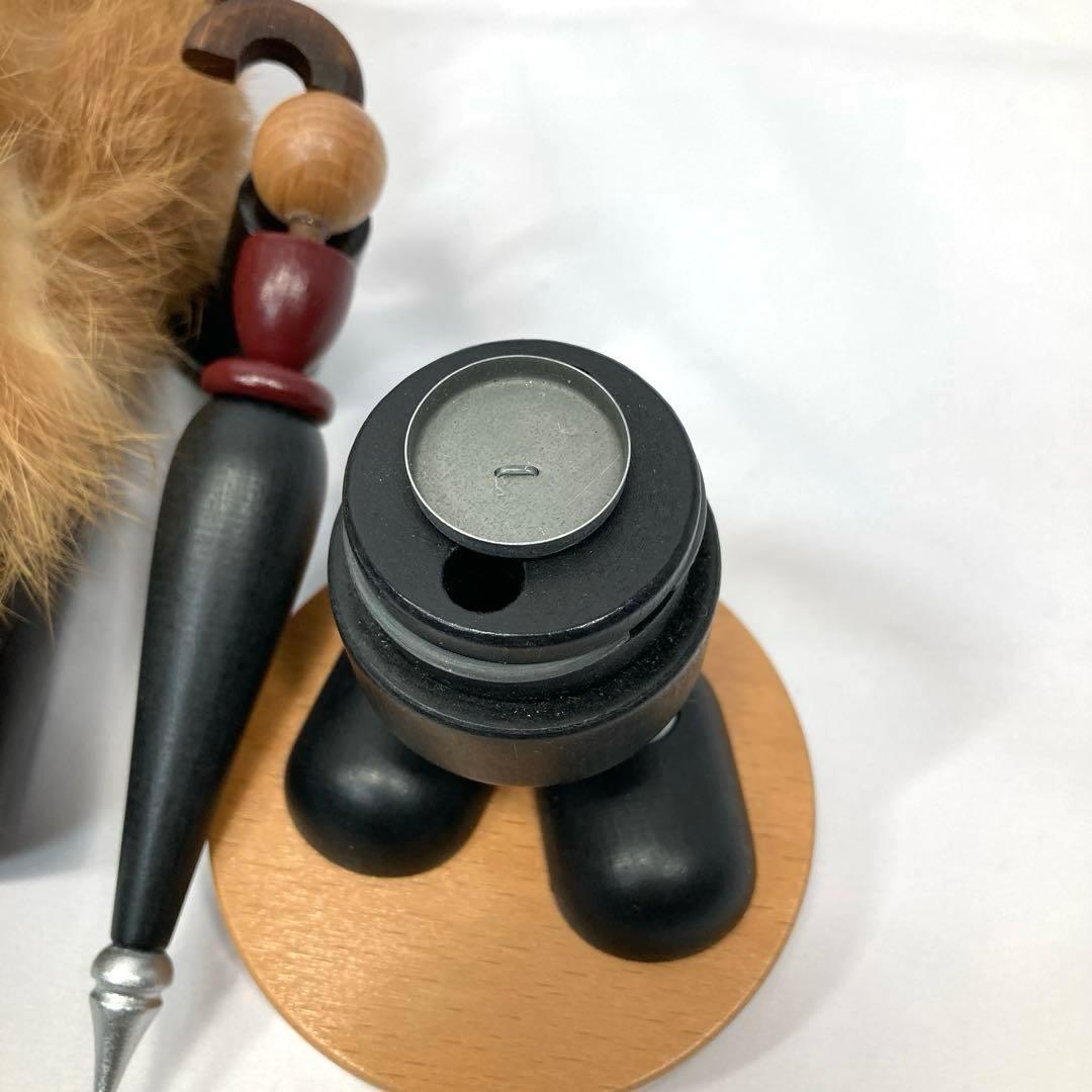 1757N9パ 未使用 ドイツ KWO 煙出し人形 木製 高さ約24.5cm