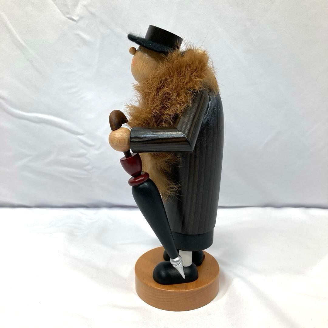 1757N9パ 未使用 ドイツ KWO 煙出し人形 木製 高さ約24.5cm