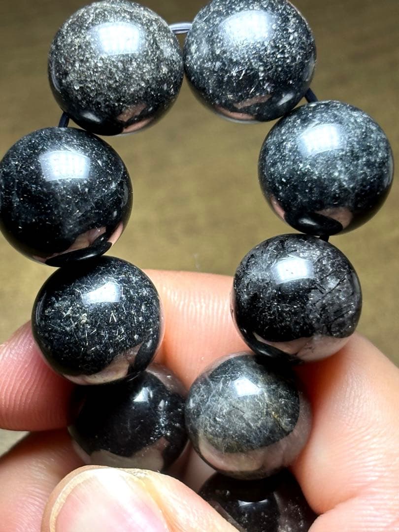 花火　ブラックルチルブレス大玉15㎜（新品未使用）ミチミチキラキラ　仕事運最強