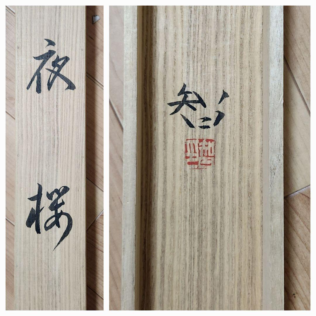 【夜桜図】智 2613 花見 月 共箱　掛け軸　肉筆