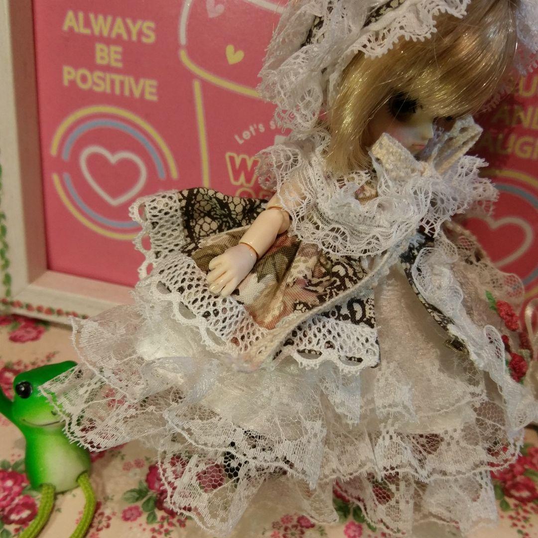 夏セール☆オビツ11サイズ服☆ウサギと薔薇アンティーク