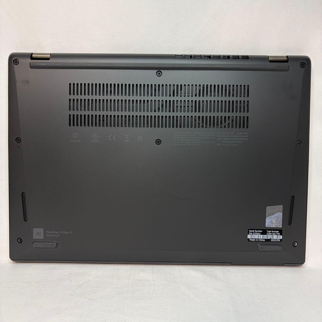 美品 ThinkPad L13 Gen3 第12世代 i7 16GB 13.3型