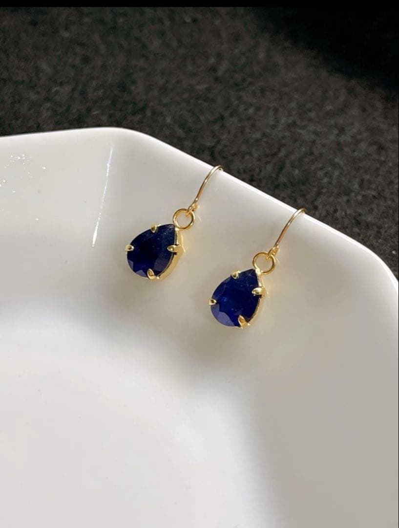 ブルーサファイア　ピアス　14kgf