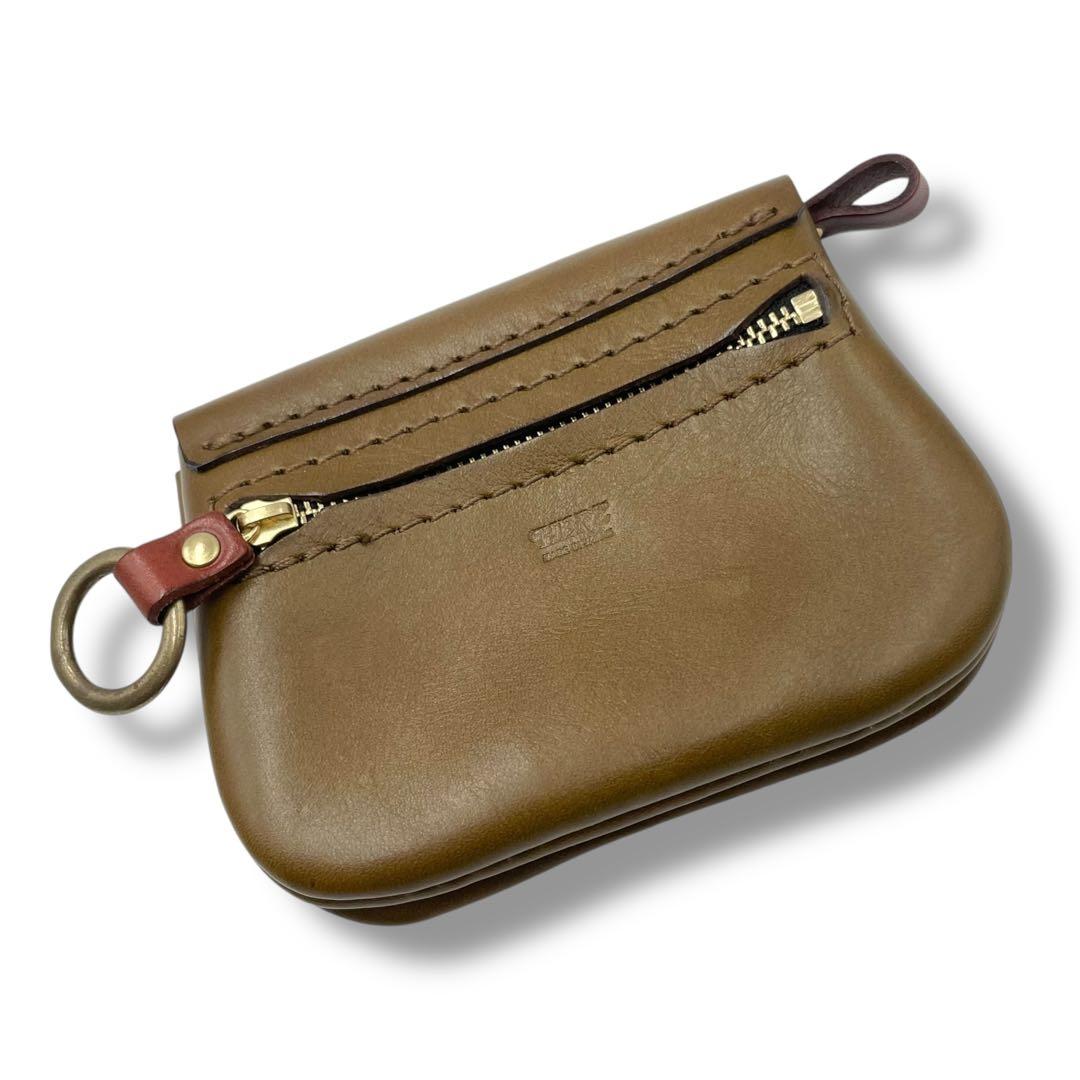 未使用品 HERZ ヘルツ 折りたたみ 角型ウォレット 財布 オリーブレザー