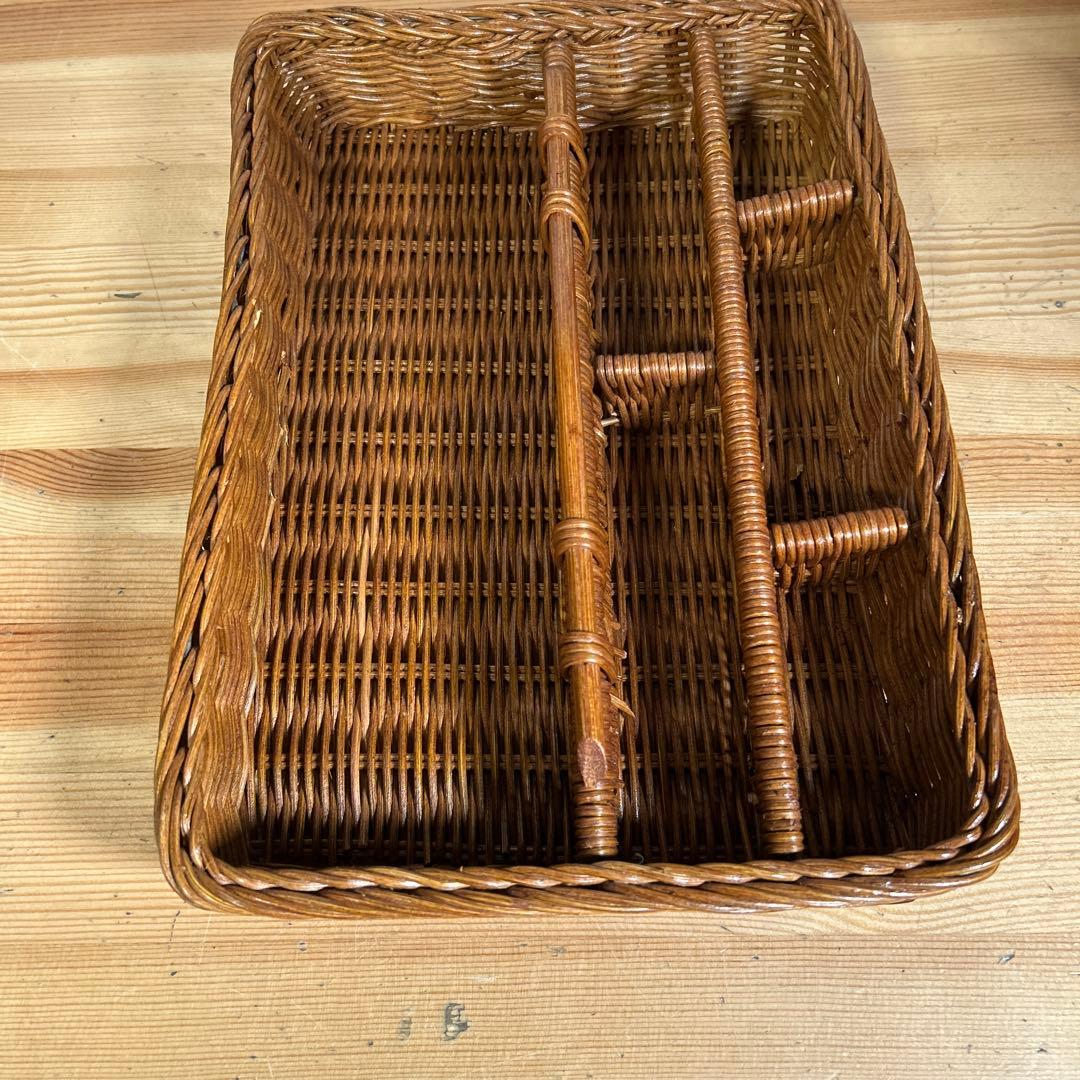 ラッセル 良質ラタンの裁縫箱 籐かご バスケット