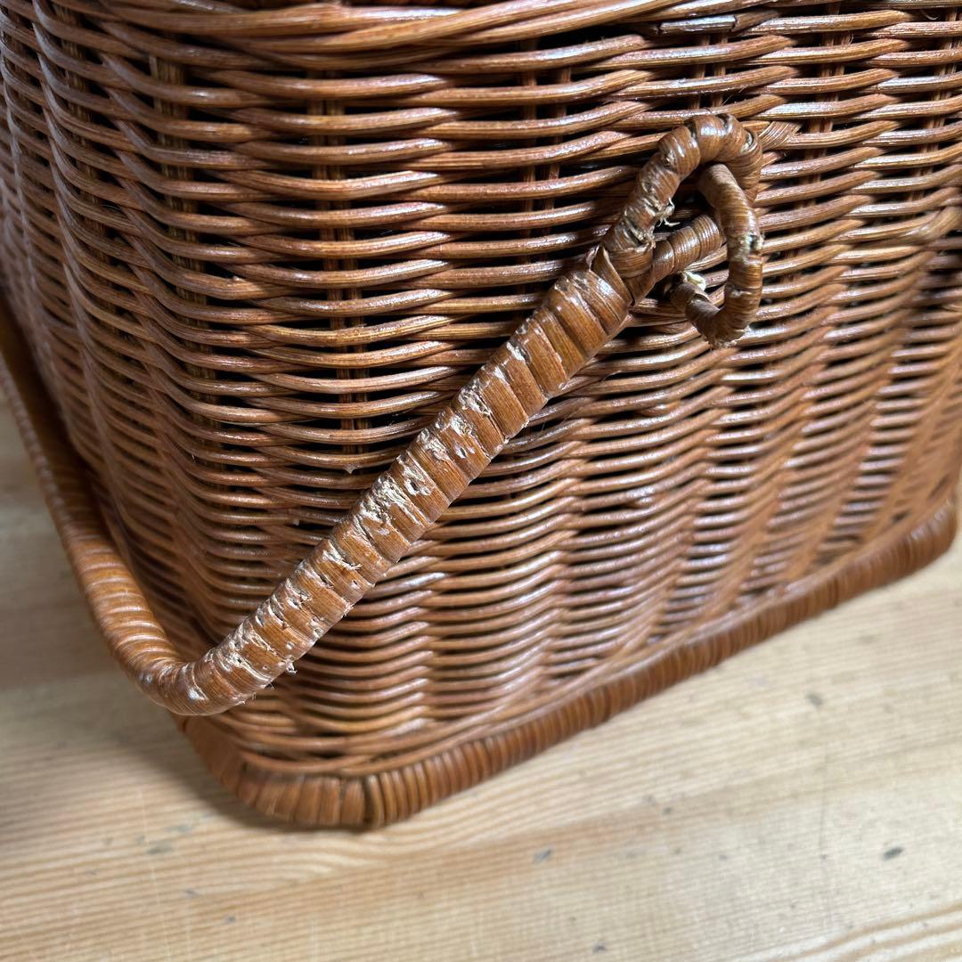 ラッセル 良質ラタンの裁縫箱 籐かご バスケット