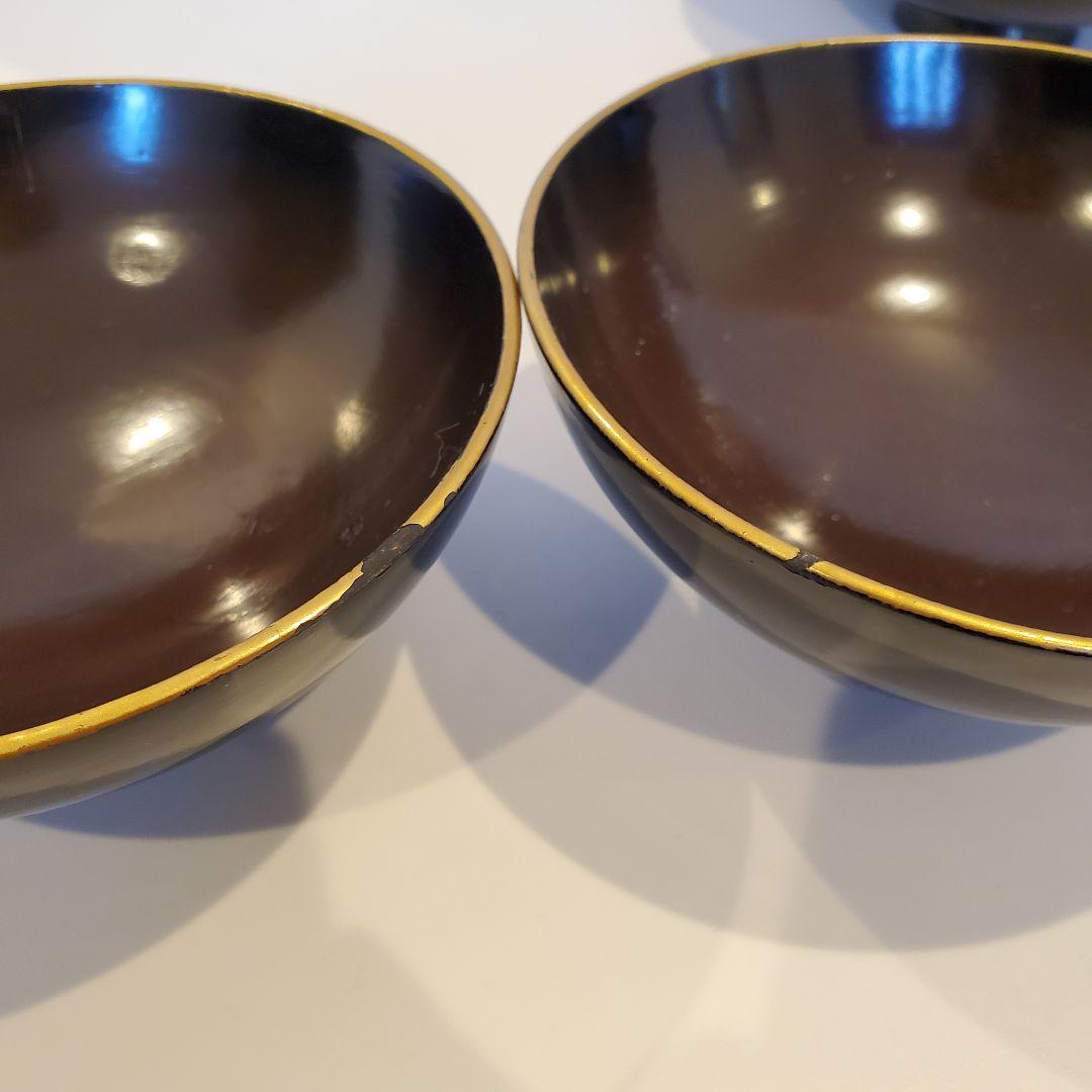 ​【縁起物】黒漆 蒔絵 吸物椀 10客 海老 笹 金彩 汁椀 漆器 古玩