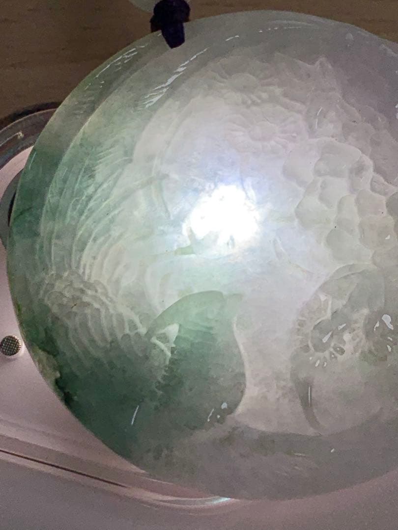 本翡翠　鳳凰牡丹　ストラップ　新品 3096