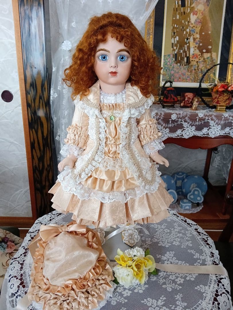 ビスクドール　❇️　春の訪れ　ブリュ・ジュン　51cm　リプロ　凛とした眼差し