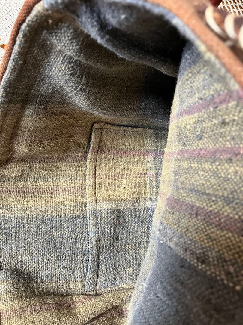 柿渋染め古布酒袋刺し子縦長トートバッグ手作りハンドメイドリメイク帆布キャンバス