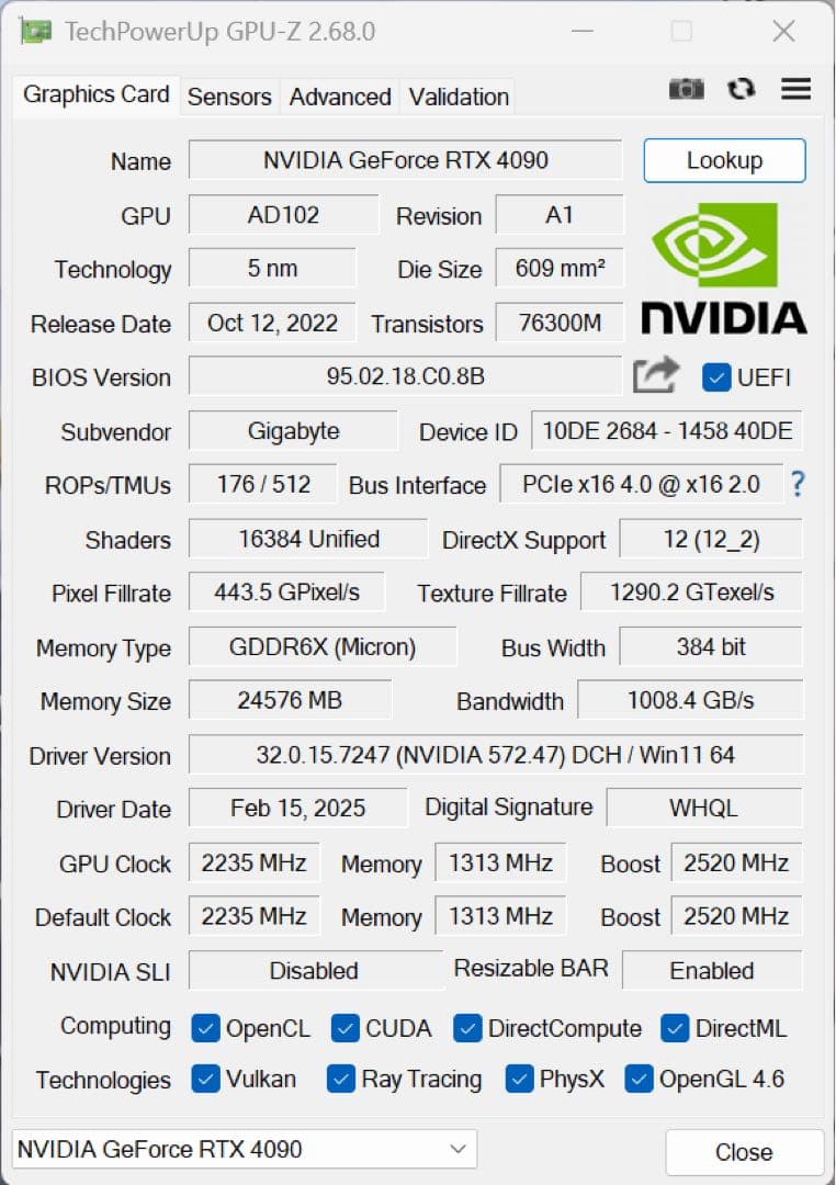 グラフィックボード・グラボ・ビデオカード NVIDIA GeForce RTX4090 24gb