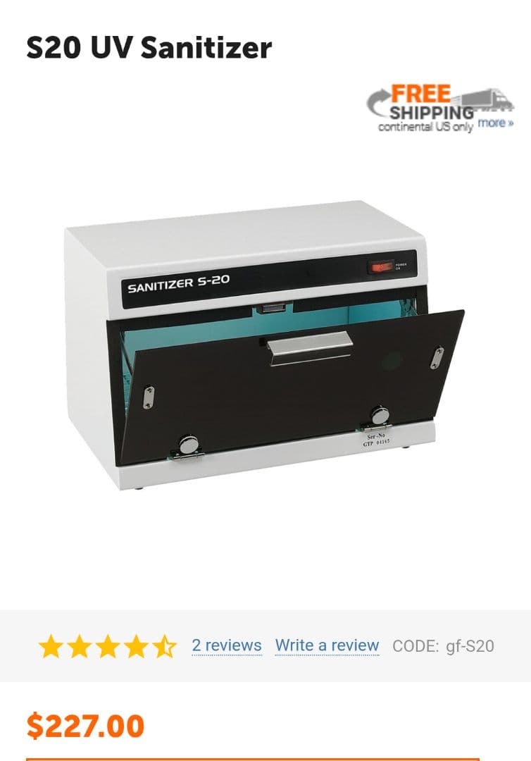 ステリライザー(消毒器)　PARAGON　S-20