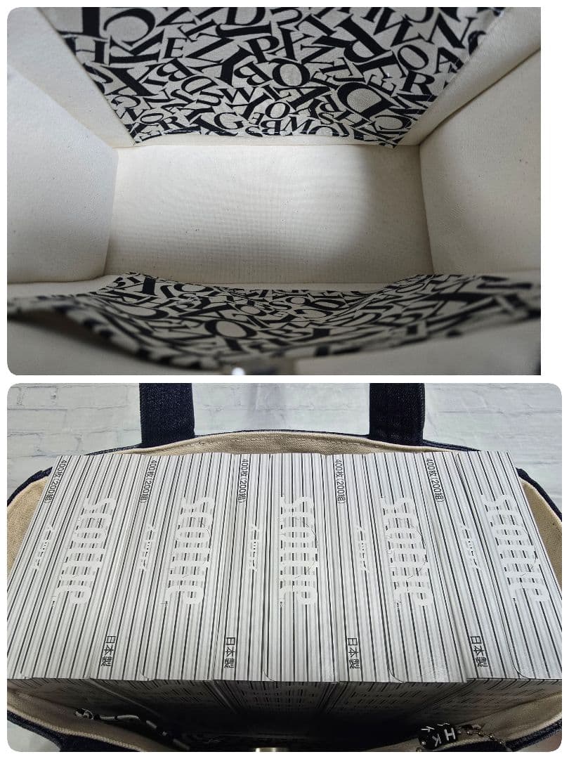 デニムリメイクバッグ お洒落カジュアル 綺麗めブルー ストラップ付き