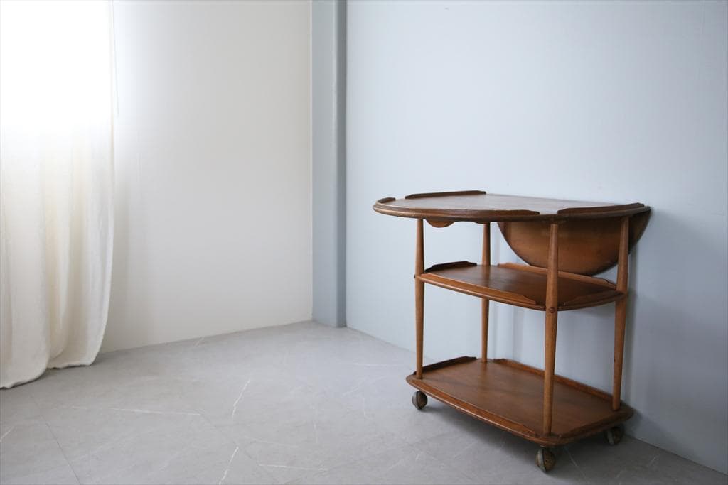 英国アンティークERCOLアーコールドロップリーフトロリーテーブル(92-14)