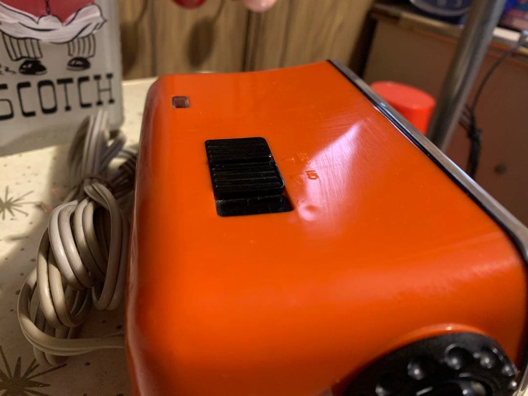 昭和レトロ　動作品　コパル　パタパタ時計　オレンジ　スペースエイジ　レトロポップ