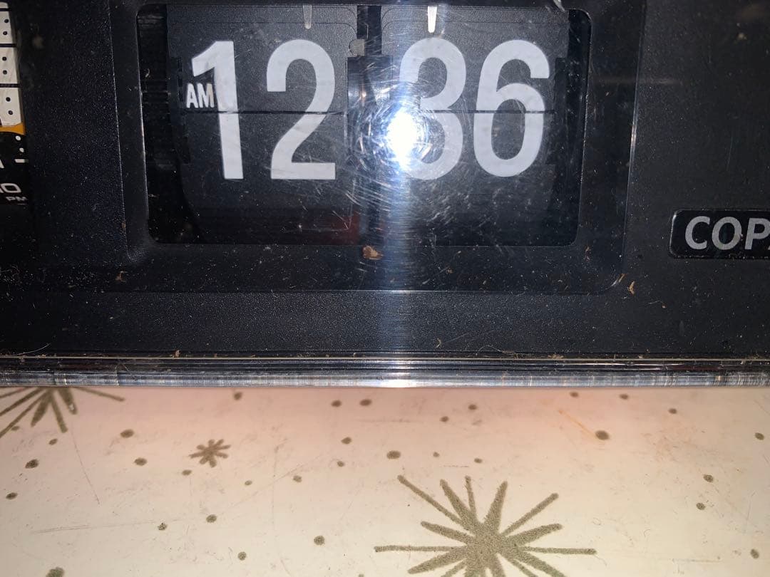 昭和レトロ　動作品　コパル　パタパタ時計　オレンジ　スペースエイジ　レトロポップ